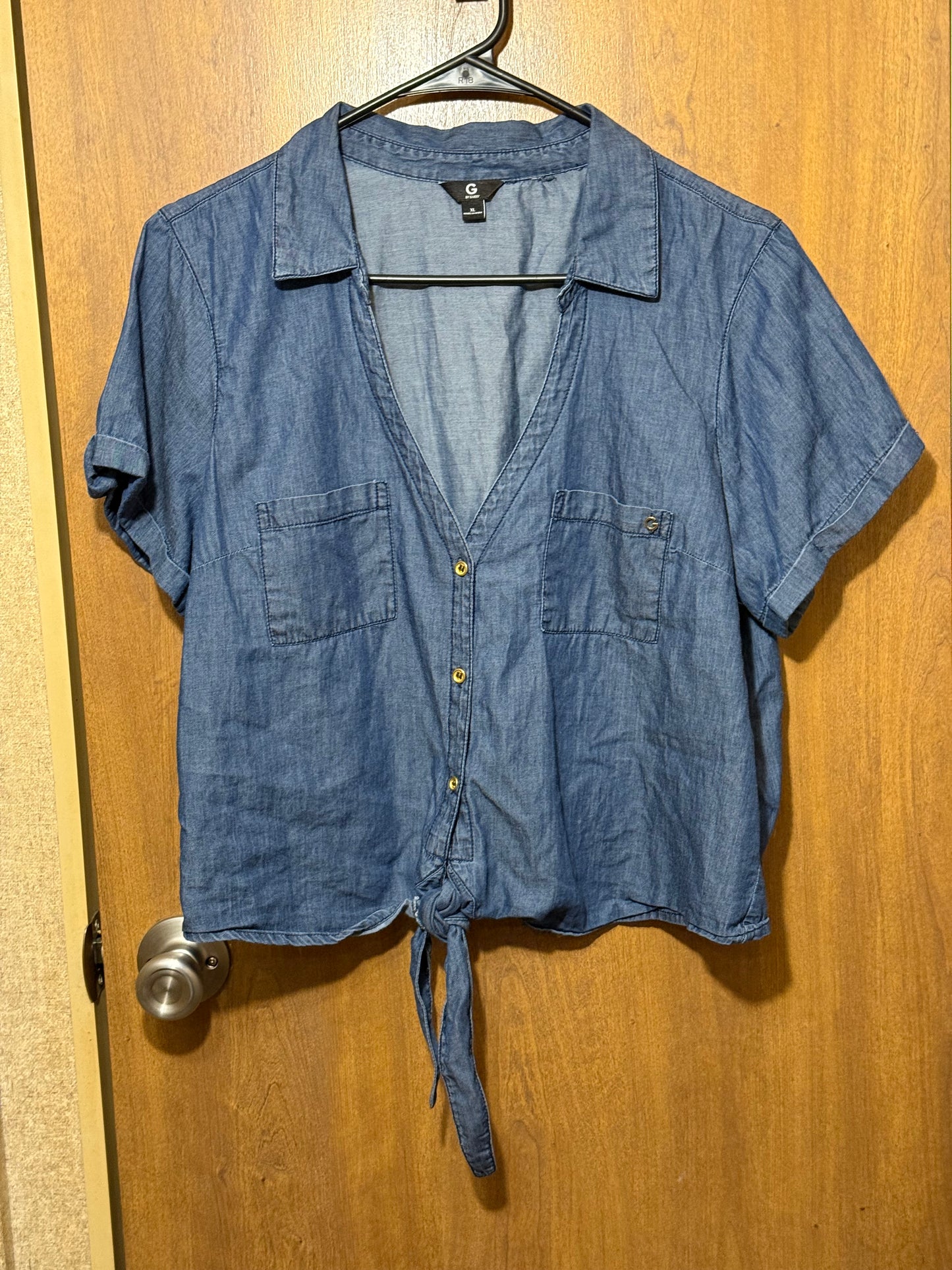 Guess Tie front denim shirt