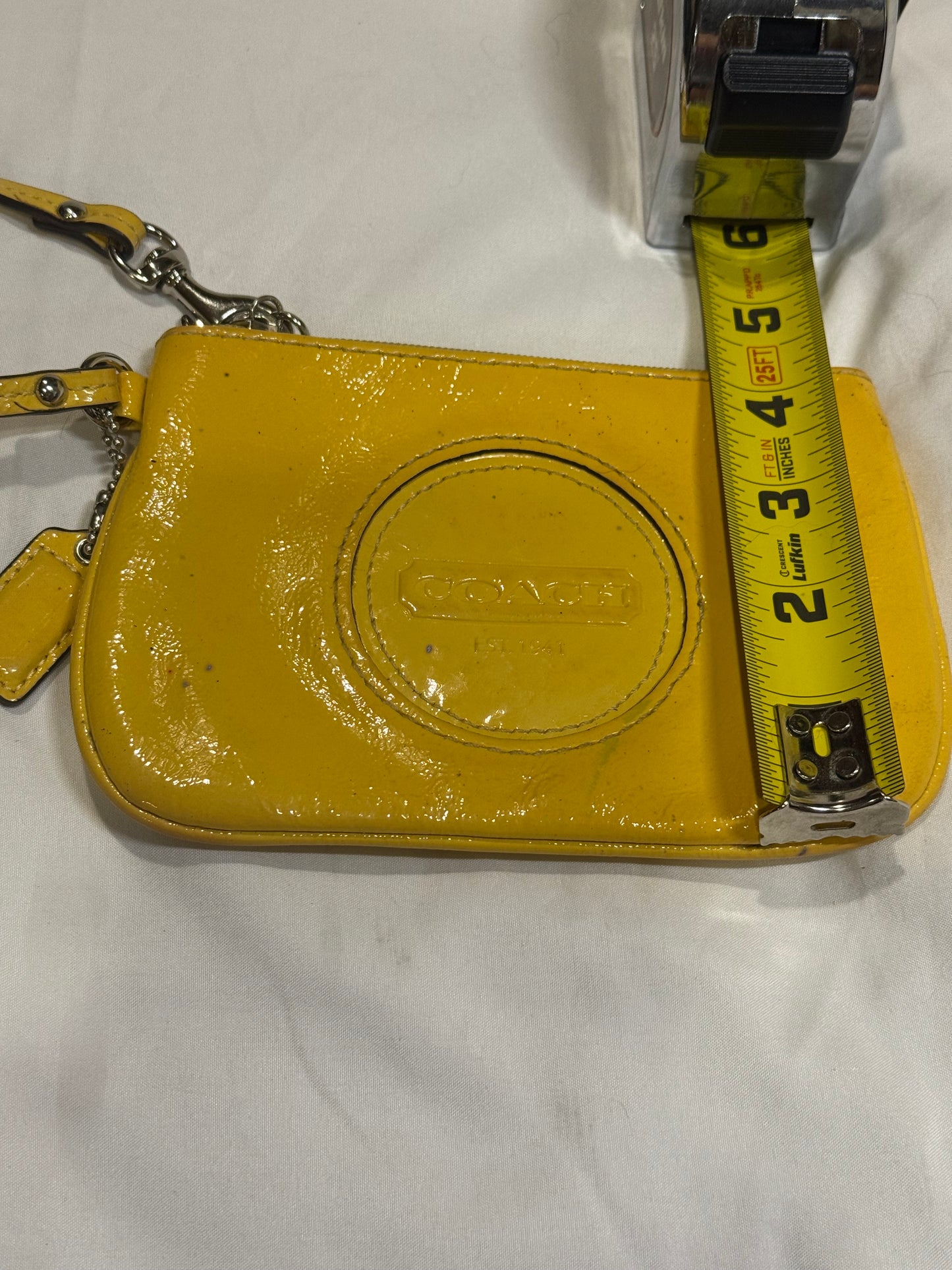 Coach Yellow Leather Wristlet