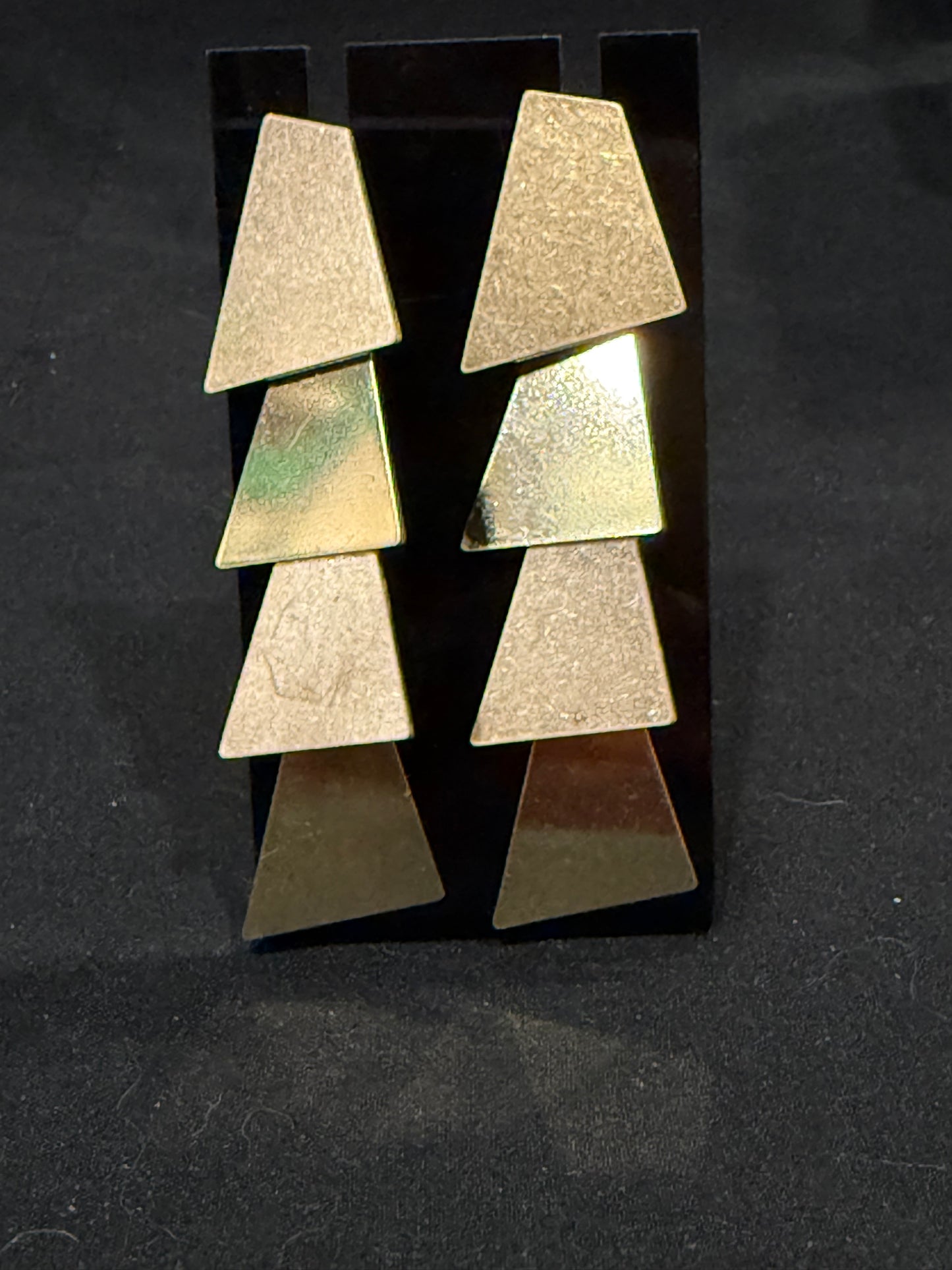 Express 4 tier gold layered geometric drop earrings
