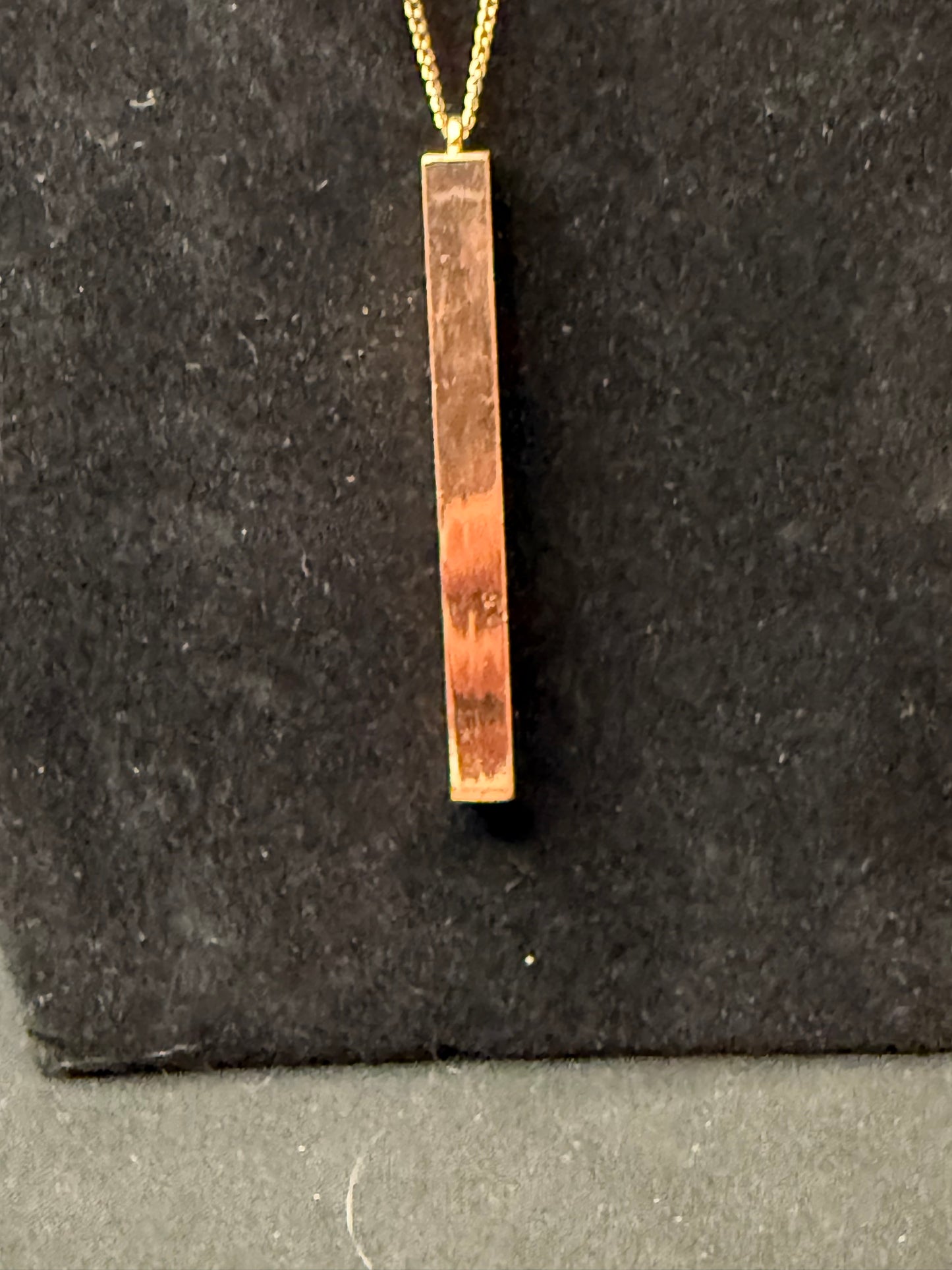 4 Sided Vertical Bar Necklace that you can have customized with a name or whatever if you purchase