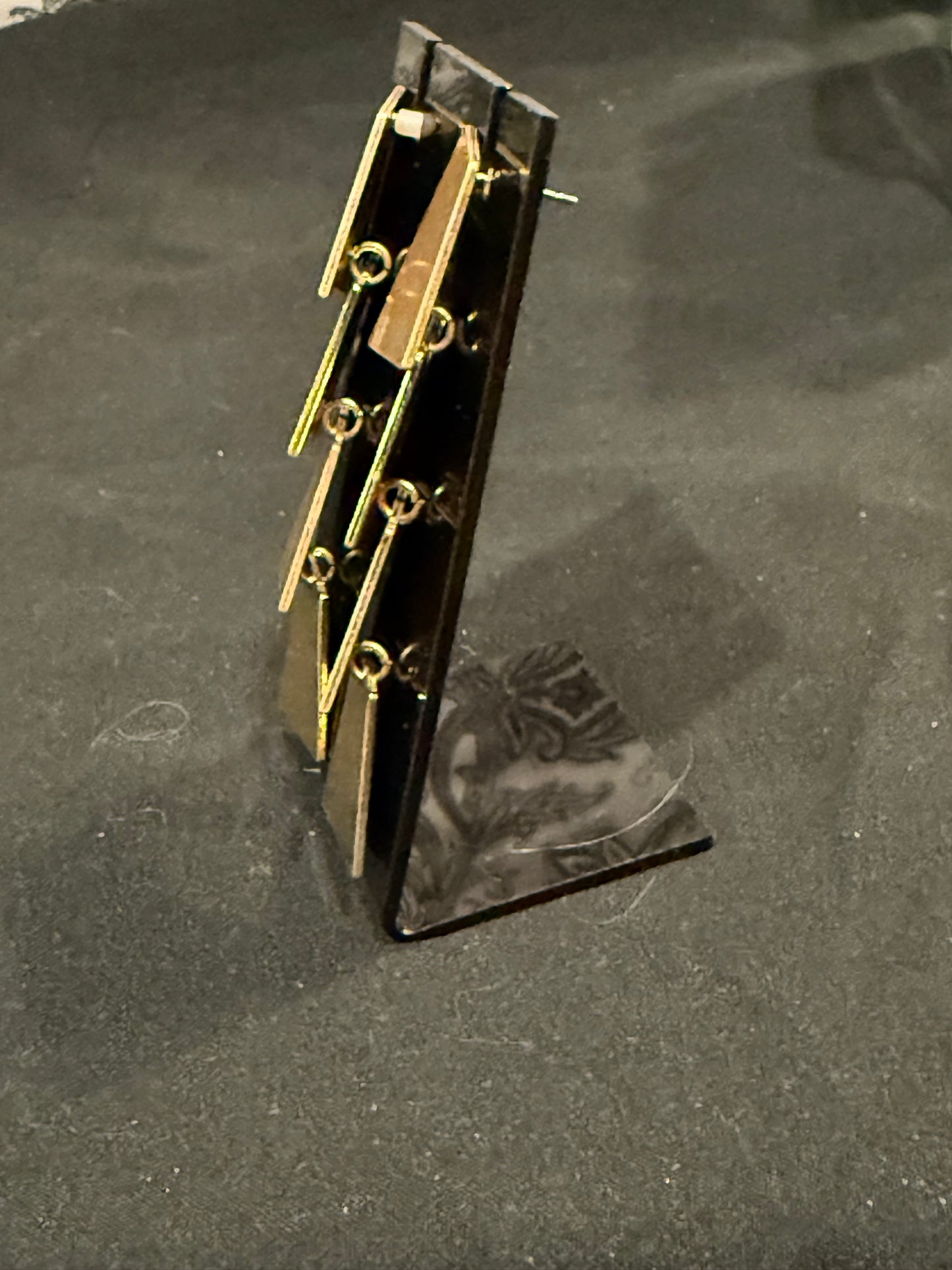 Express 4 tier gold layered geometric drop earrings