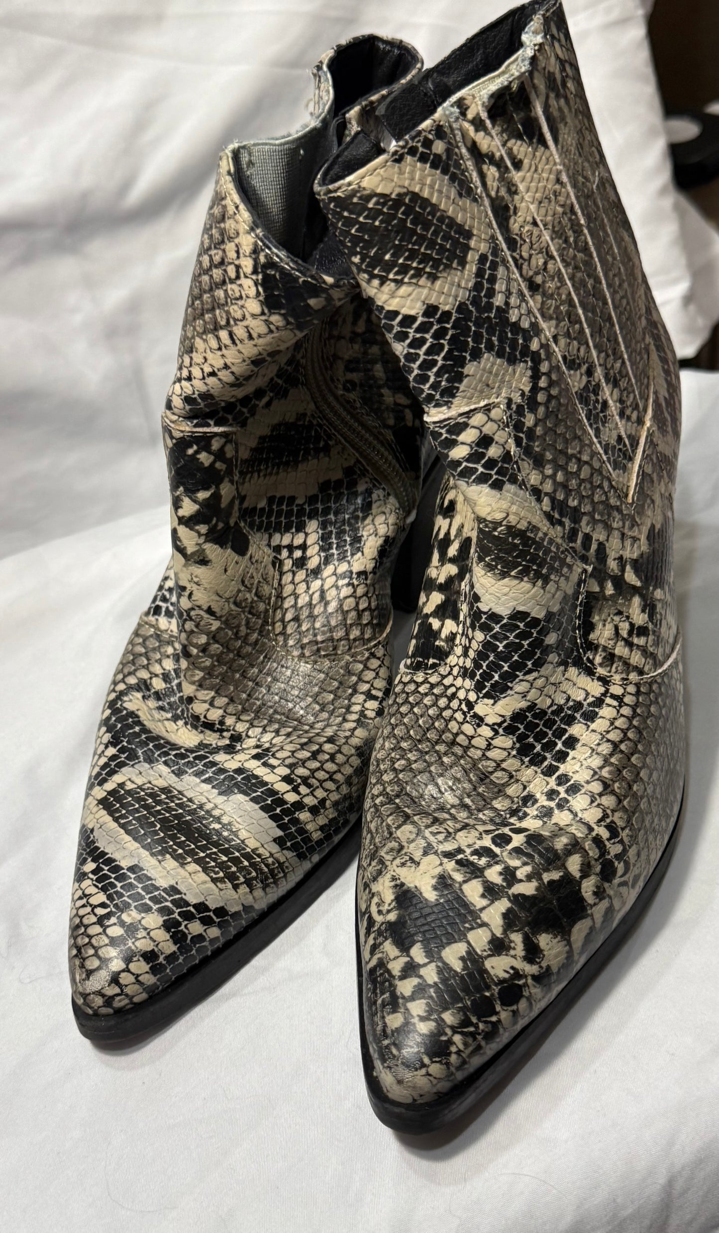 Blondo Snakeskin Print Waterproof Booties