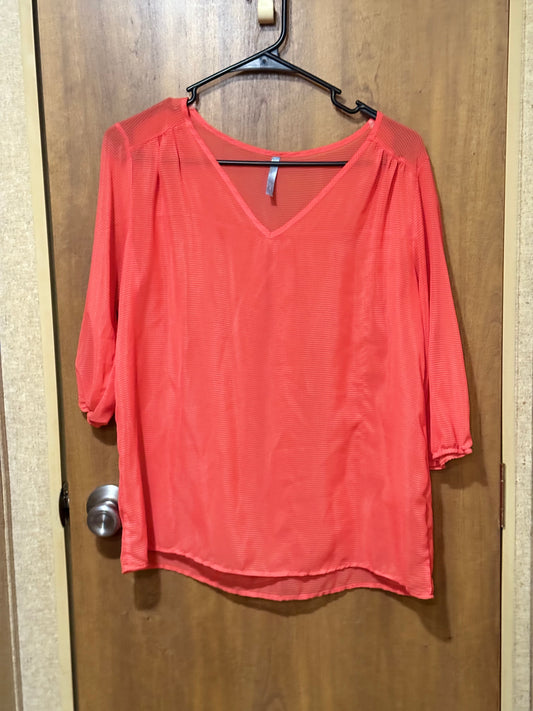 Sheer Orange Dressy Top
