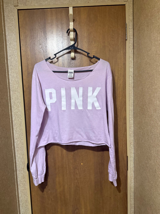 PINK by VS Cropped off the shoulder long sleeve tee