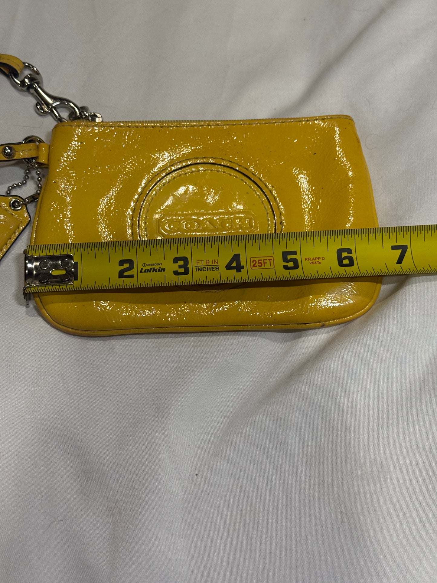 Coach Yellow Leather Wristlet