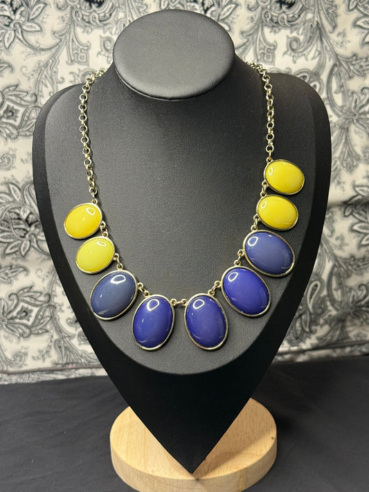 Green and Blue Glass Statement Necklace