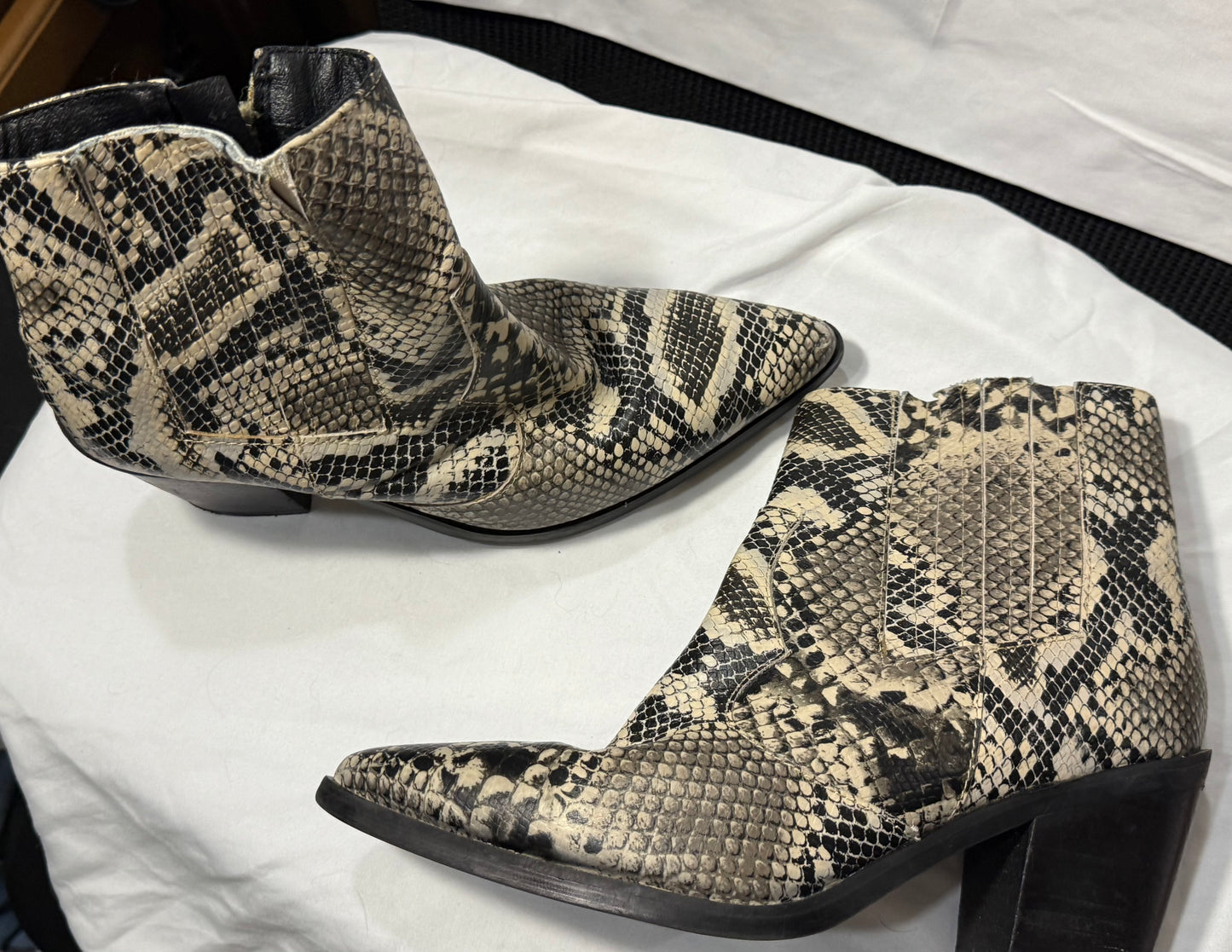 Blondo Snakeskin Print Waterproof Booties