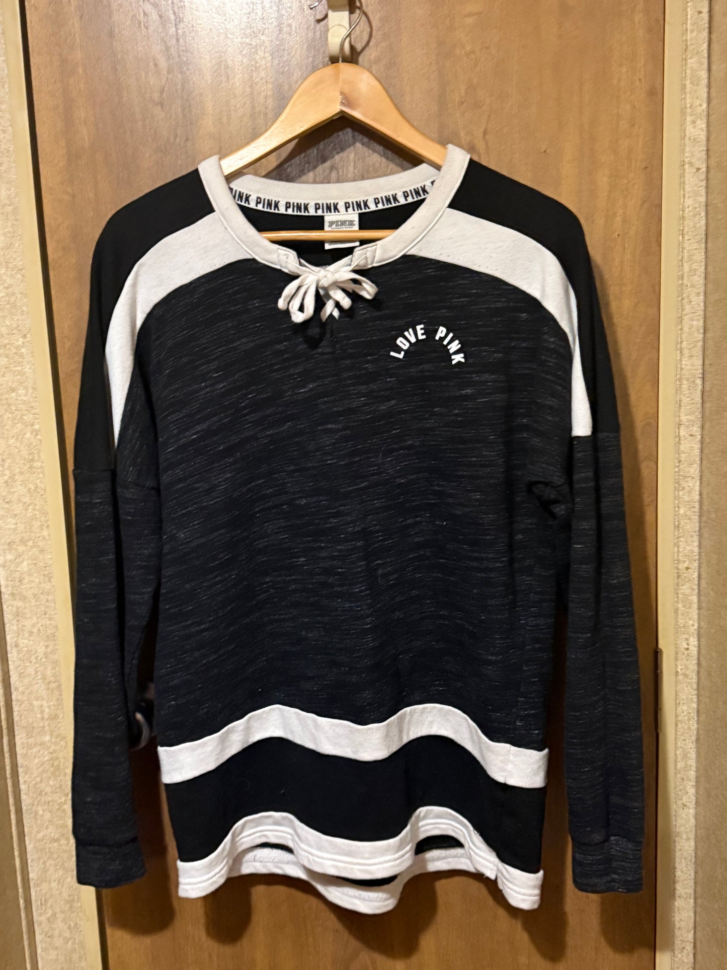 PINK Lace Up varsity crew