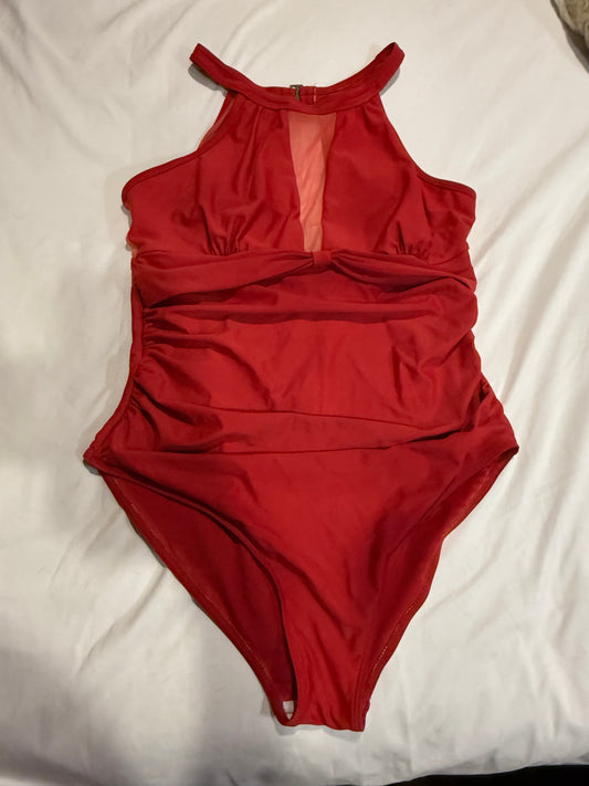Halter style Ruched one piece swimsuit