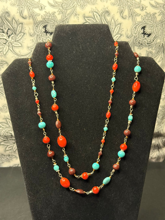 Silvertone Beaded Necklace
