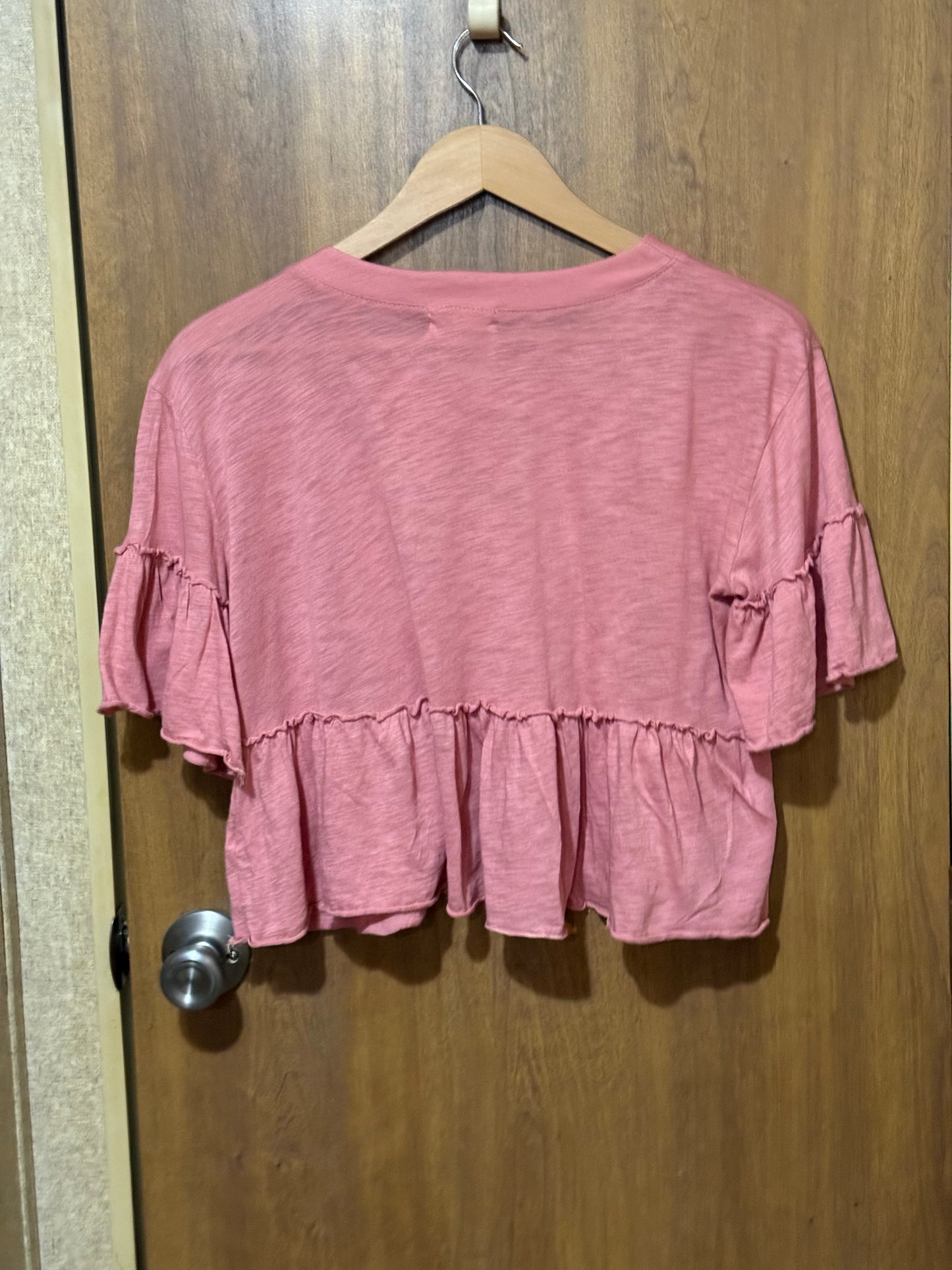 Altar’d State Cropped Juniper Ruffle Top