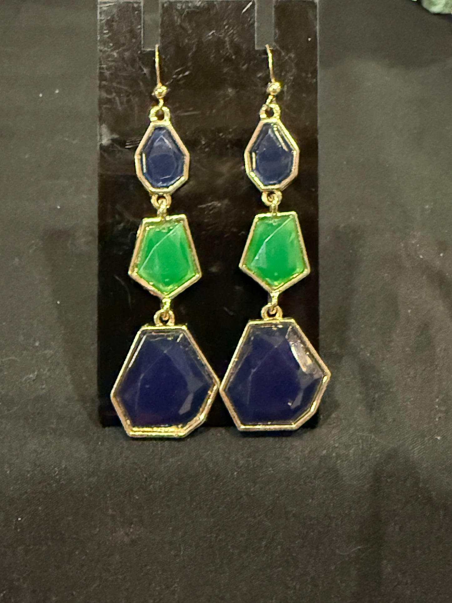 Quartz Gemstone triple drop earrings