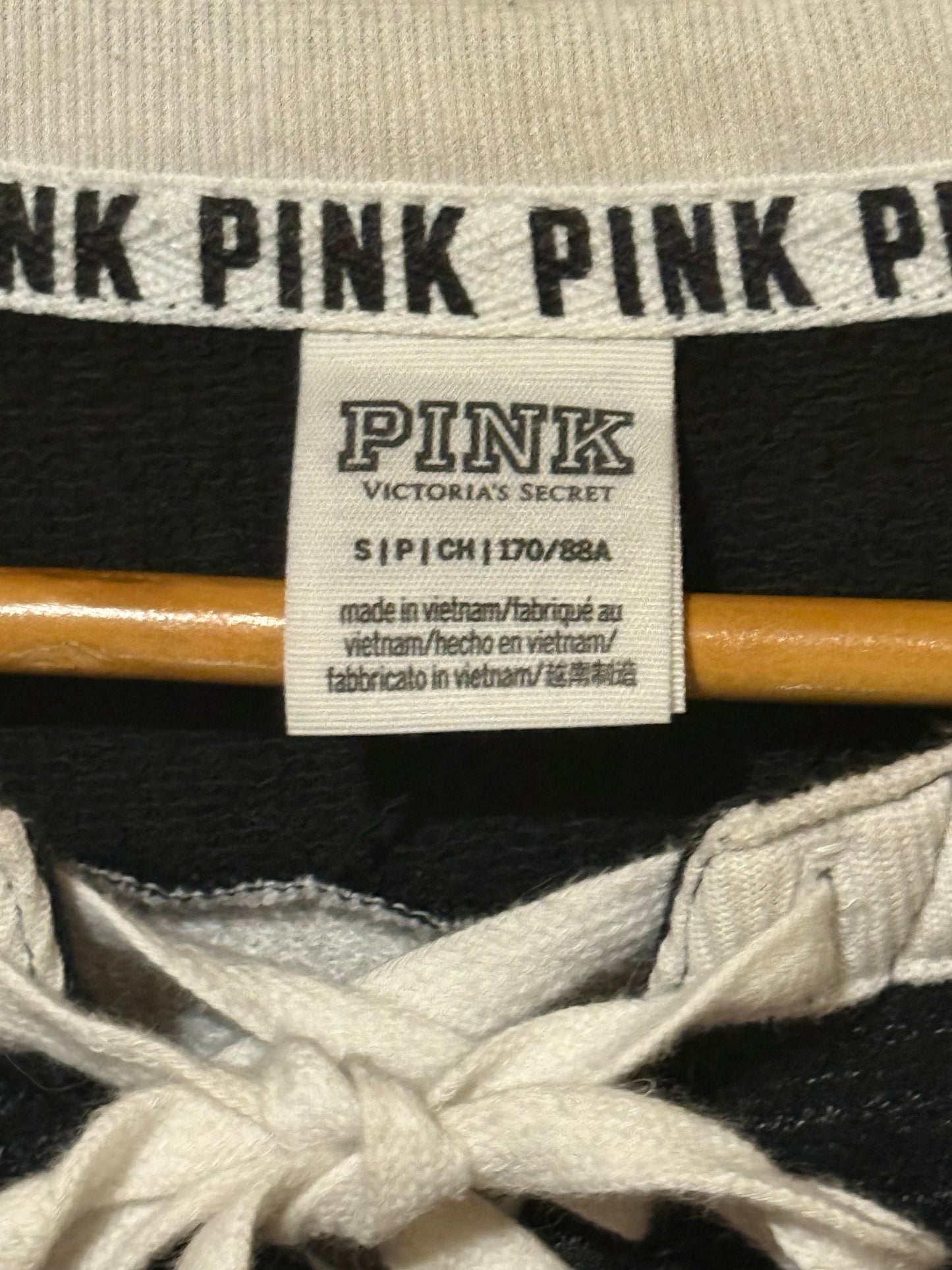 PINK Lace Up varsity crew