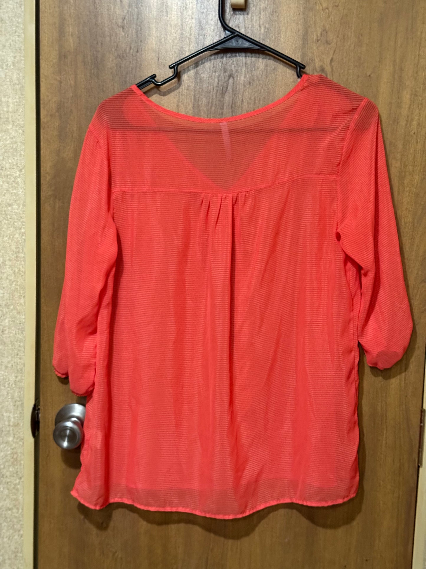 Sheer Orange Dressy Top