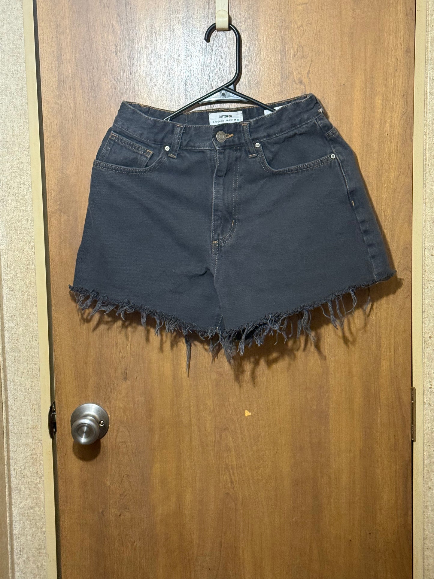 Cotton:On Black Frayed Denim Shorts