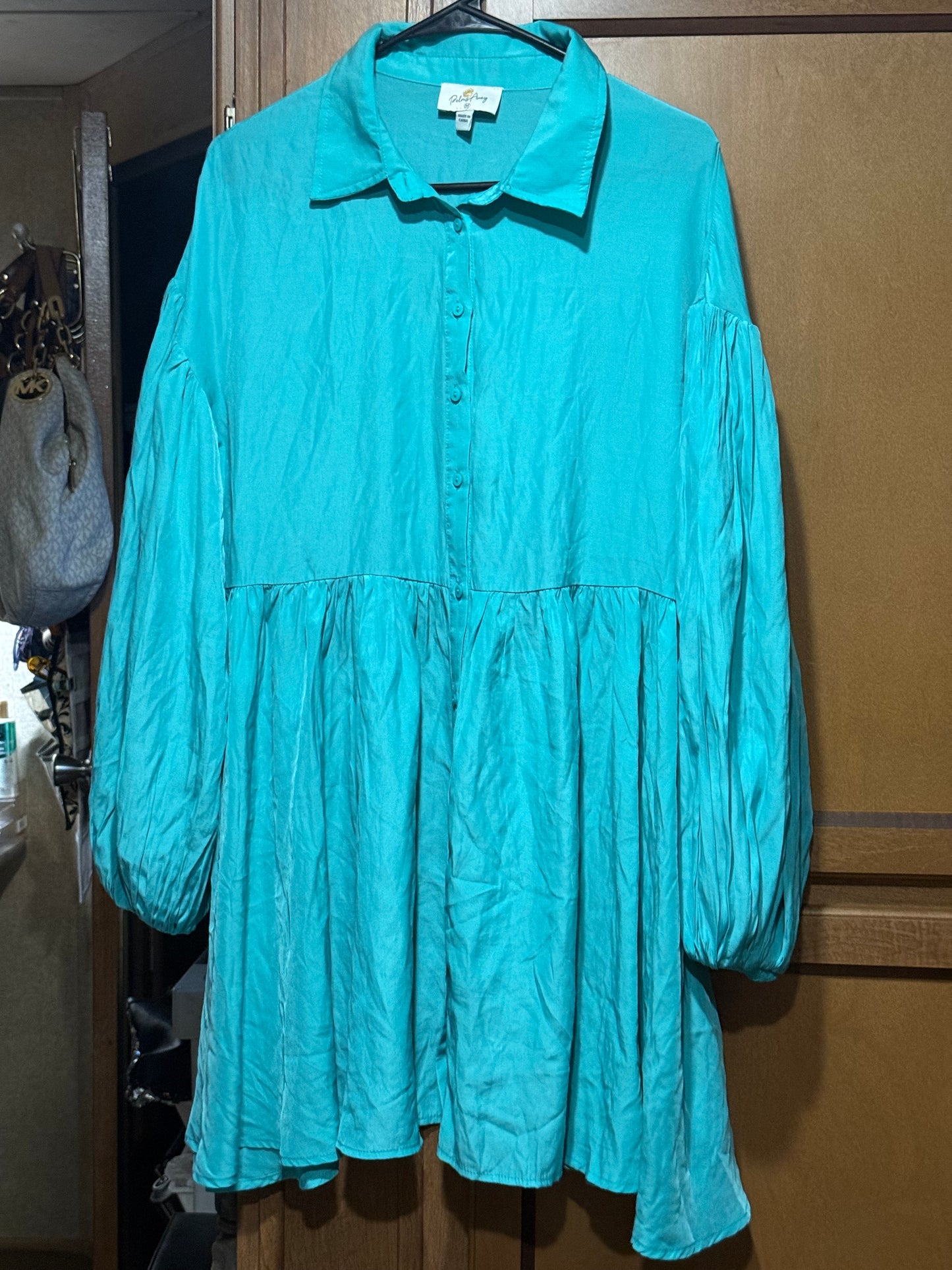 Pleated Big Hem Lantern Dress