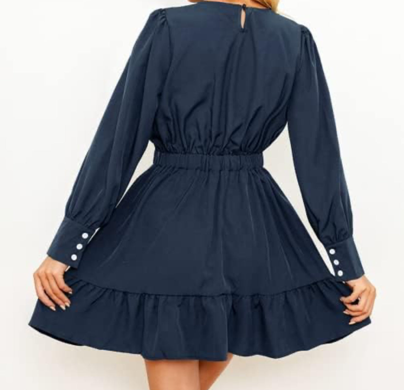 Shein Long Sleeve Ruched Hem Dress