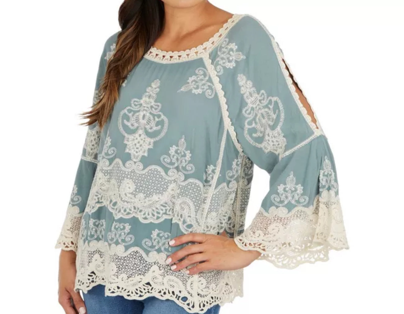 Democracy Brand Embroidered Blouse