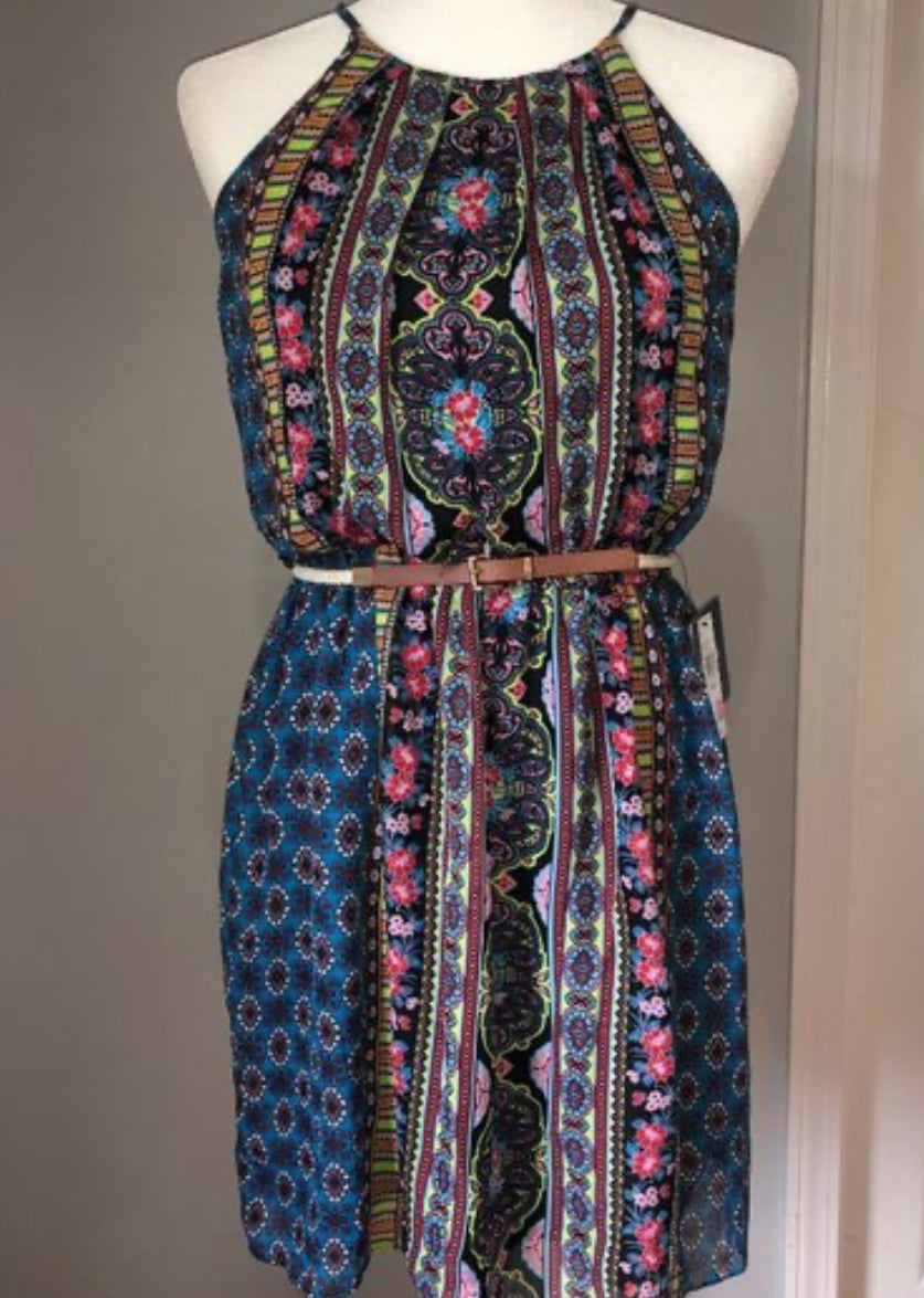 By&By Halter style Blue Floral Dress